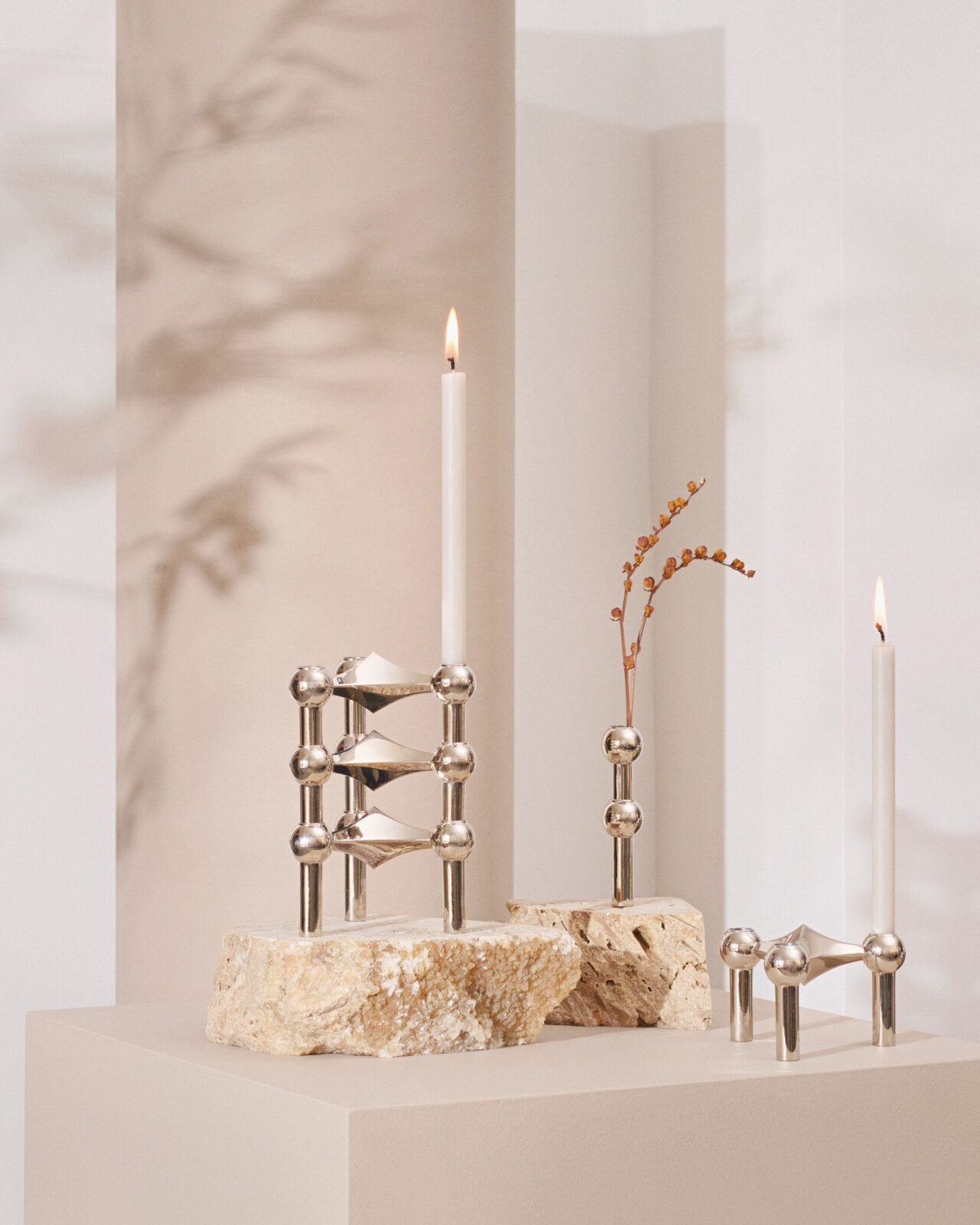 STOFF Nagel candles in linen grey