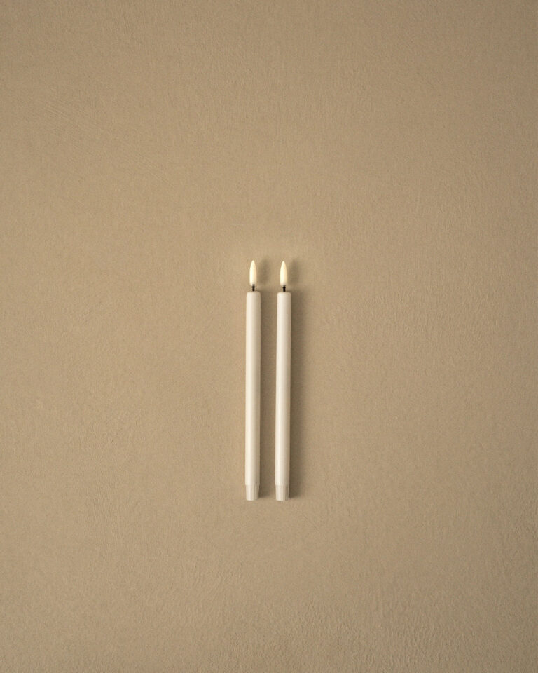 stoff nagel led candles in white