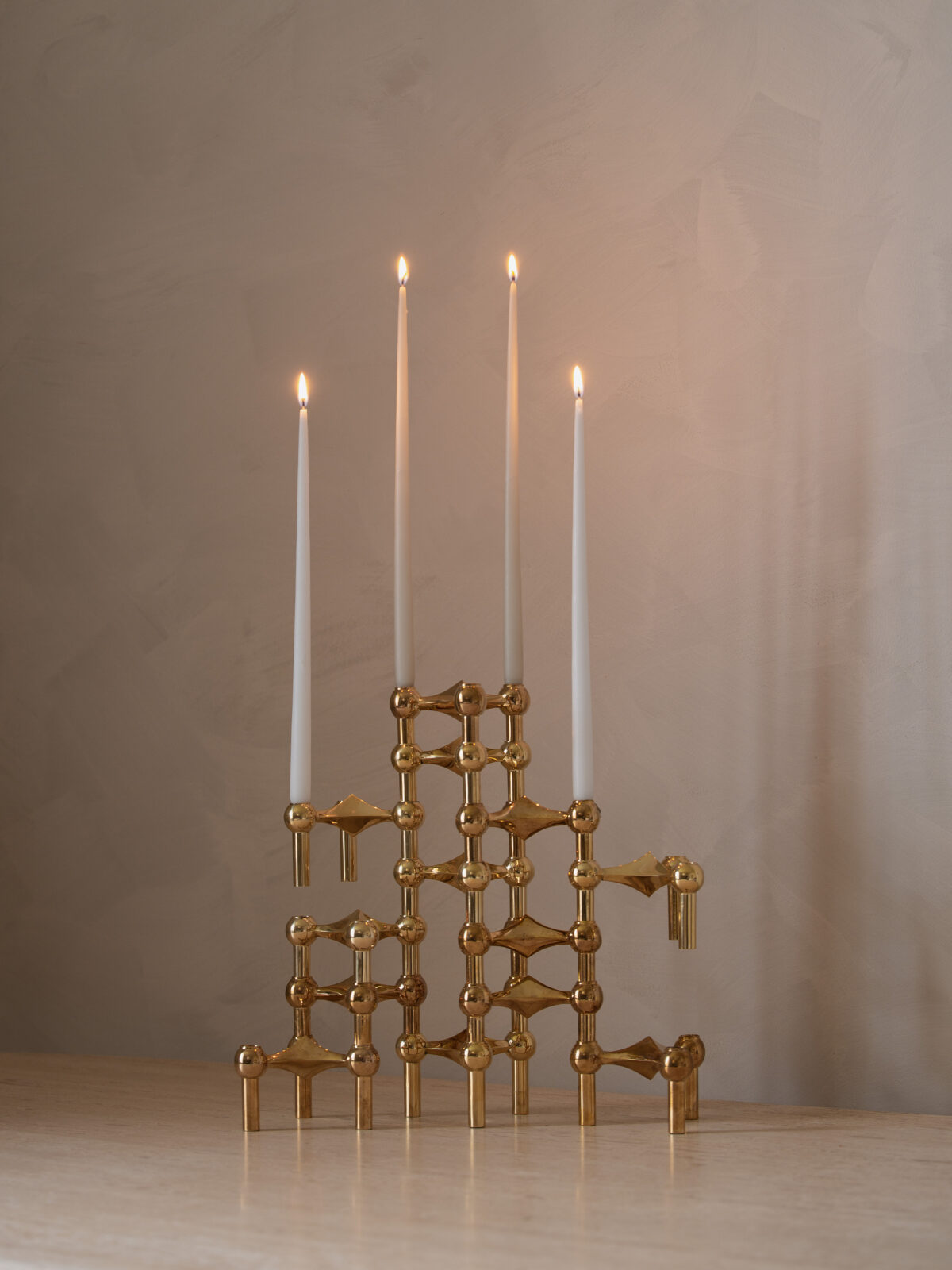 STOFF Nagel solid brass candle holder sculpture