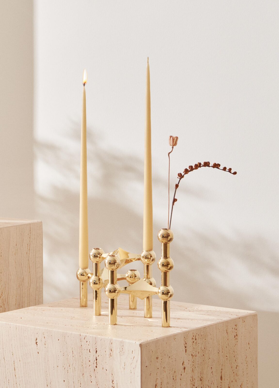 STOFF Nagel candle holder in solid brass
