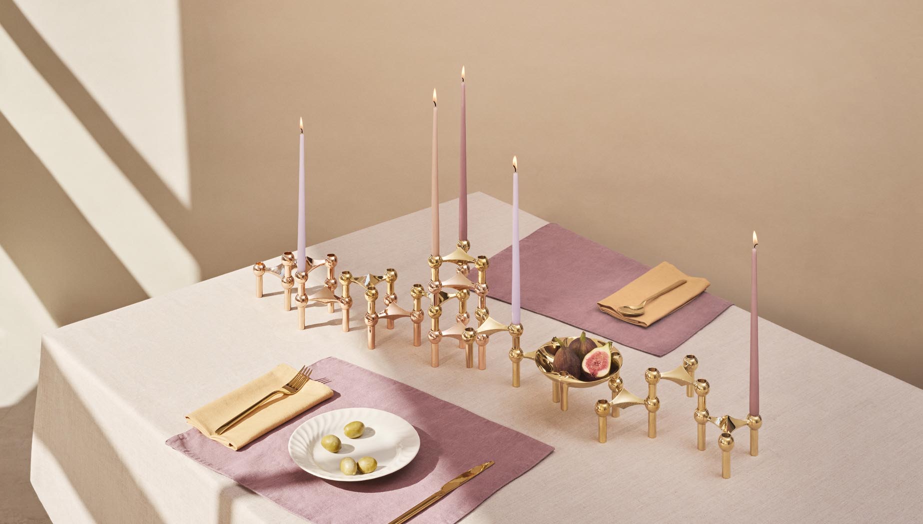 STOFF Nagel rose gold and solid brass table decoration
