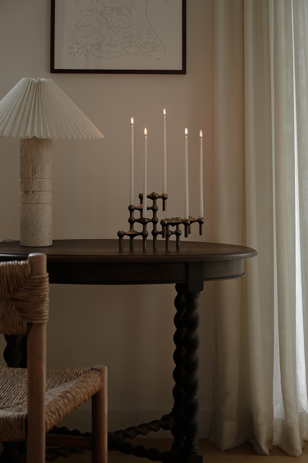 stoff nagel bronzed brass candle holders