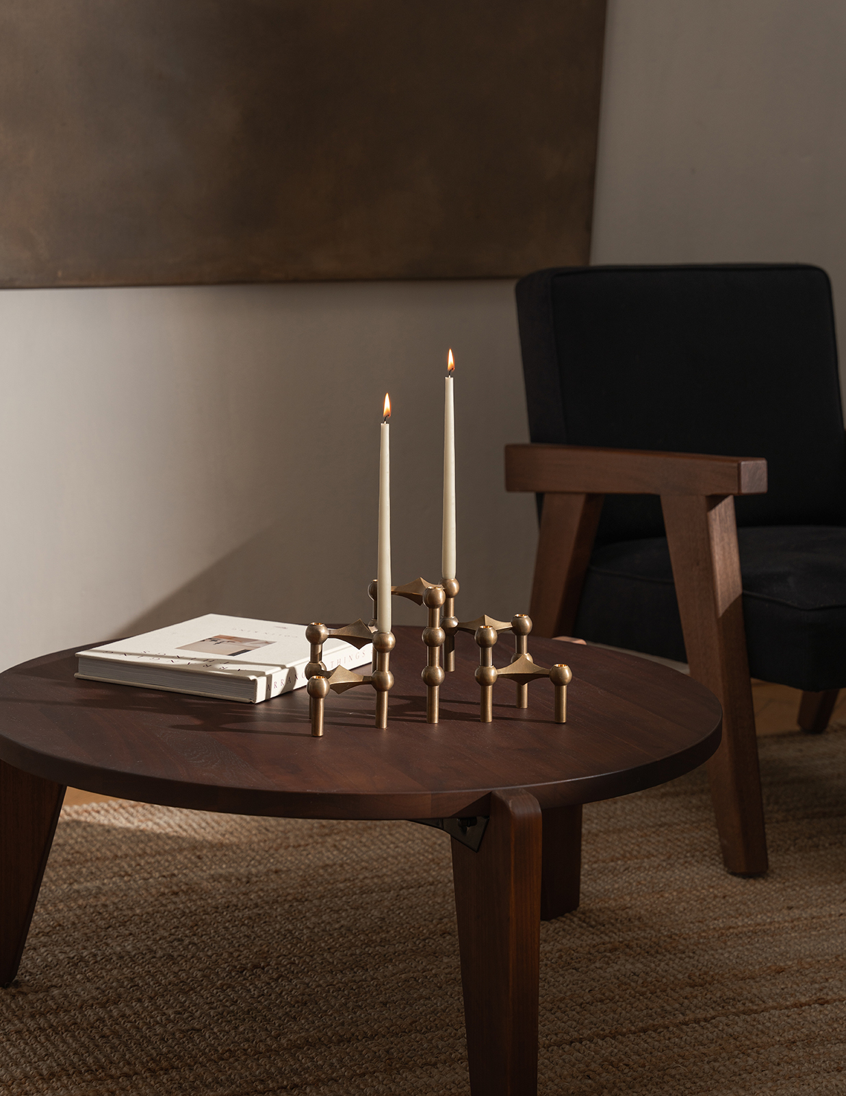 stoff nagel bronzed brass candle holders
