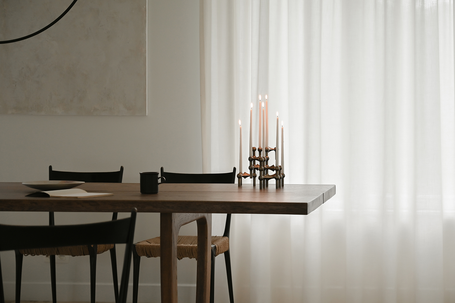 stoff nagel bronzed brass candle holders