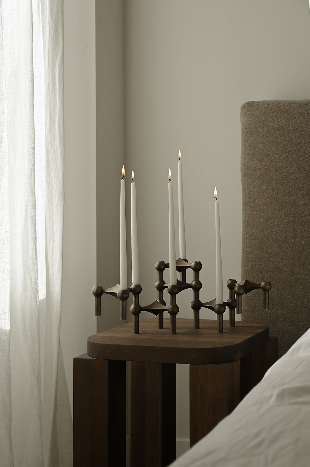 stoff nagel candle holders in bronzed brass