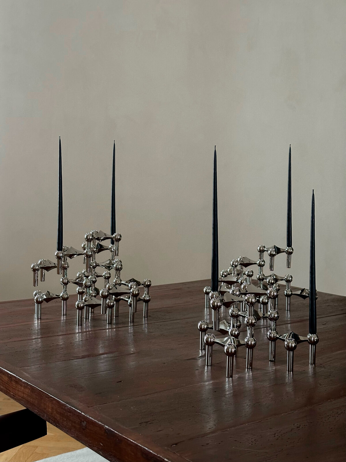 stoff nagel chrome candle holders