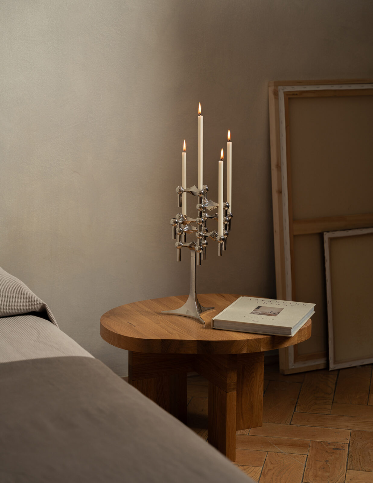 stoff nagel candelabra in chrome