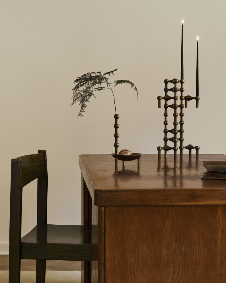 bronzed brass bowl + vase