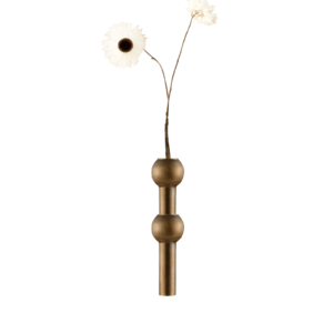 bronzed brass vase with flower - pack
