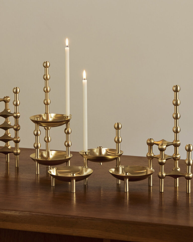 brushed brass bowl+vase