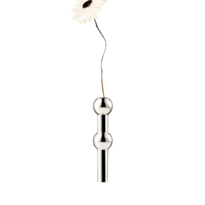 chrome vase with flower