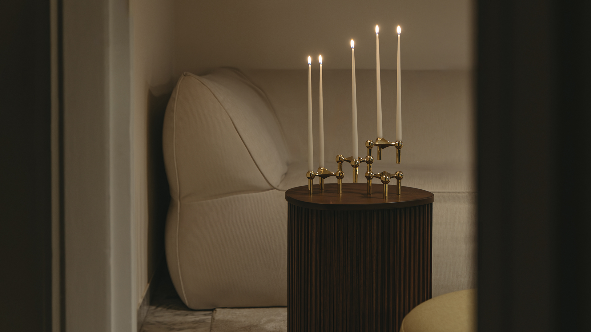 stoff nagel candle holders in solid brass