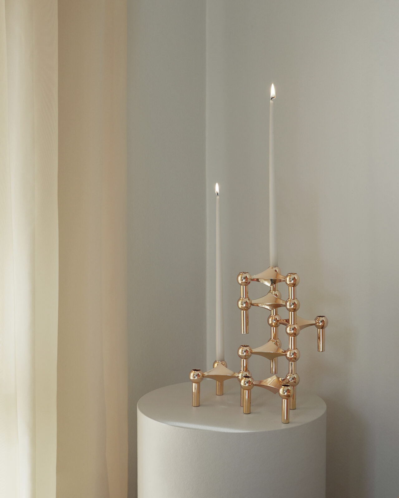 stoff nagel rose gold candle holder