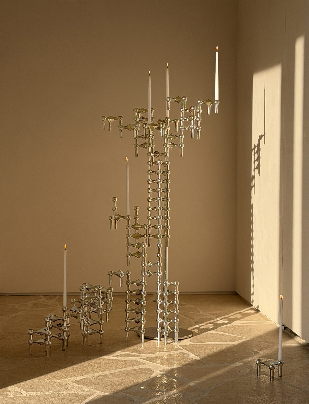 stoff nagel: a sculptural floor candleabra.