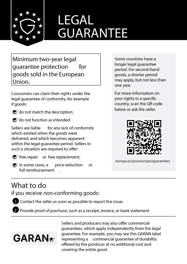 legal guarantee notice